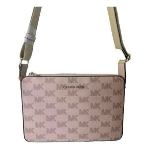 Michael Kors Blush Pink Logo Crossbody Bag with Gold Hardware
